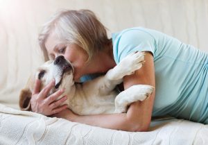 Older woman and dog